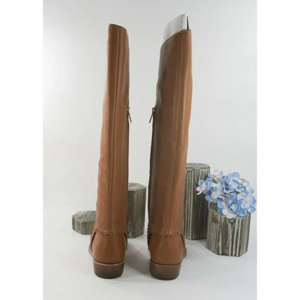 UGG Caramel Leather Gracen Whipstitch Tall Boots 6 - Picture 6 of 9